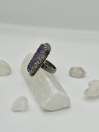 Purple Charoite bar ring