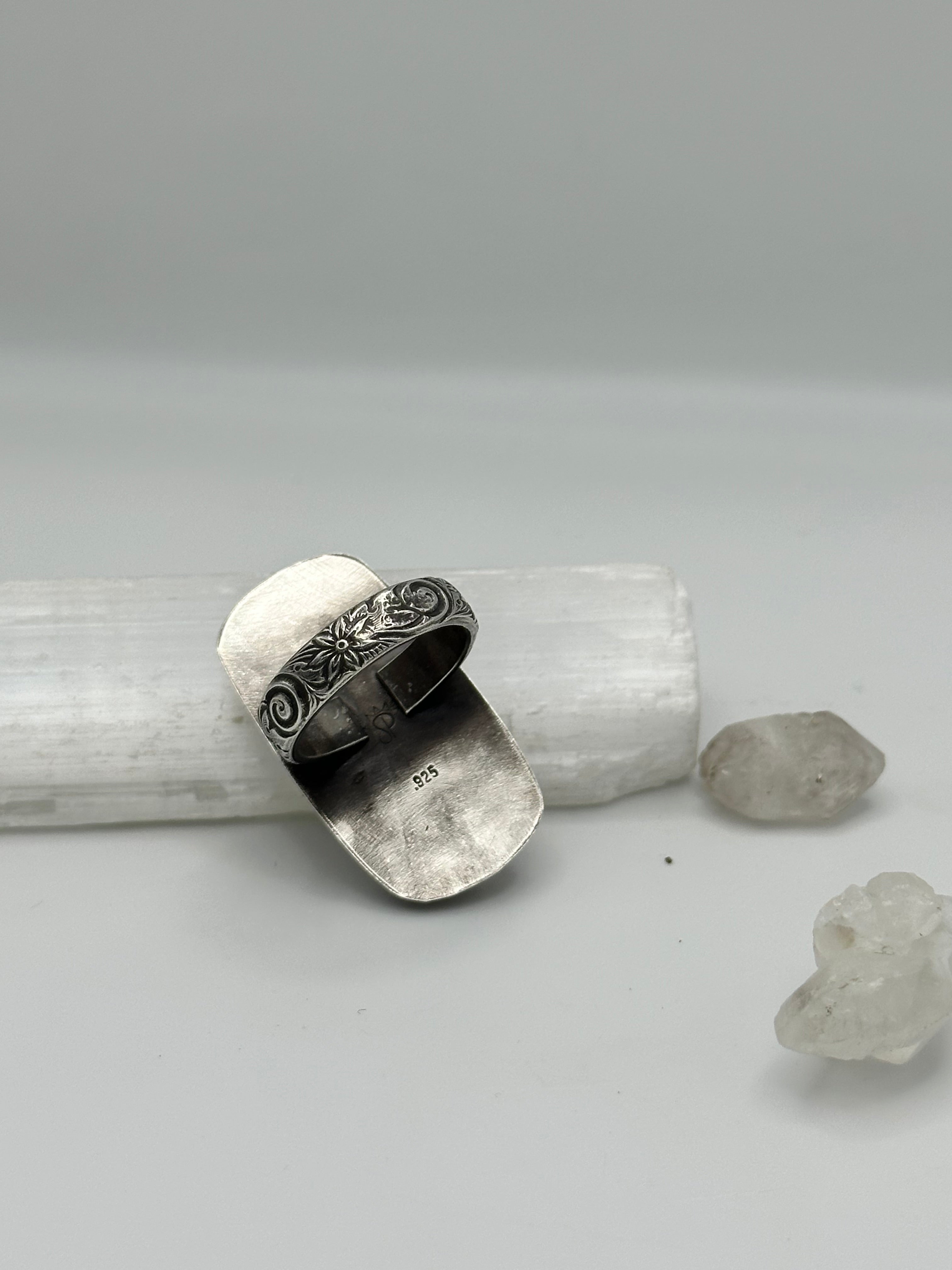Purple Charoite bar ring