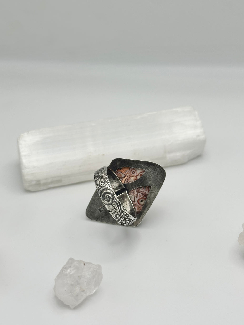 Red Crazy Lace Agate ring