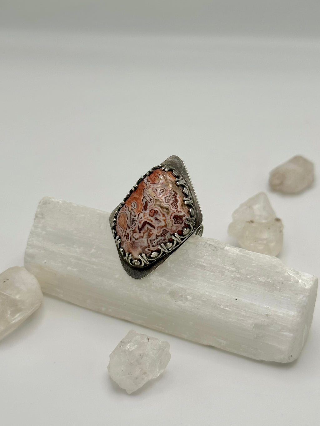 Red Crazy Lace Agate ring