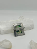 Bright Green Sea Sediment Jasper ring