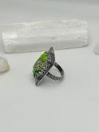 Bright Green Sea Sediment Jasper ring