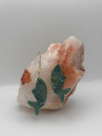 Moss Agate and Opal fish earrings