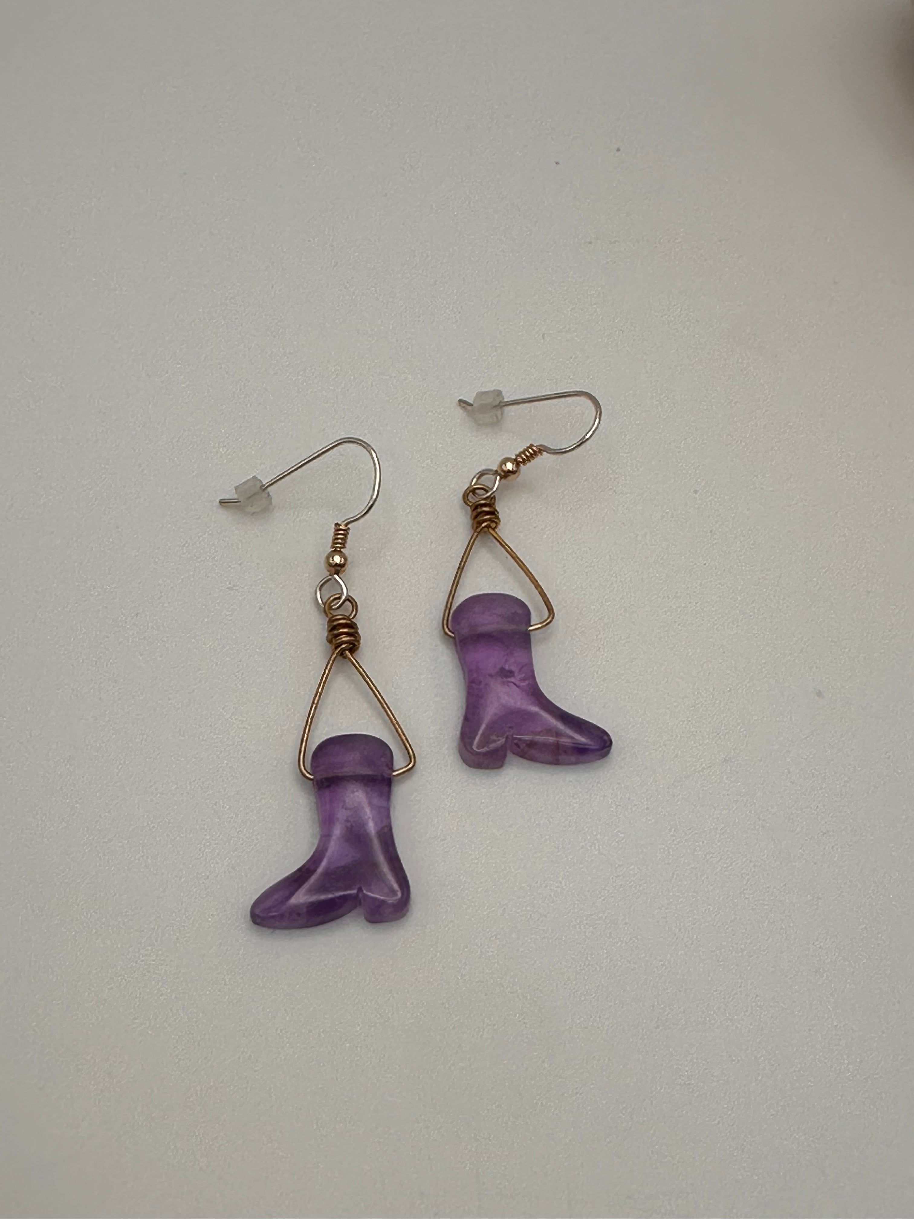 Amethyst Cowboy Boot earrings