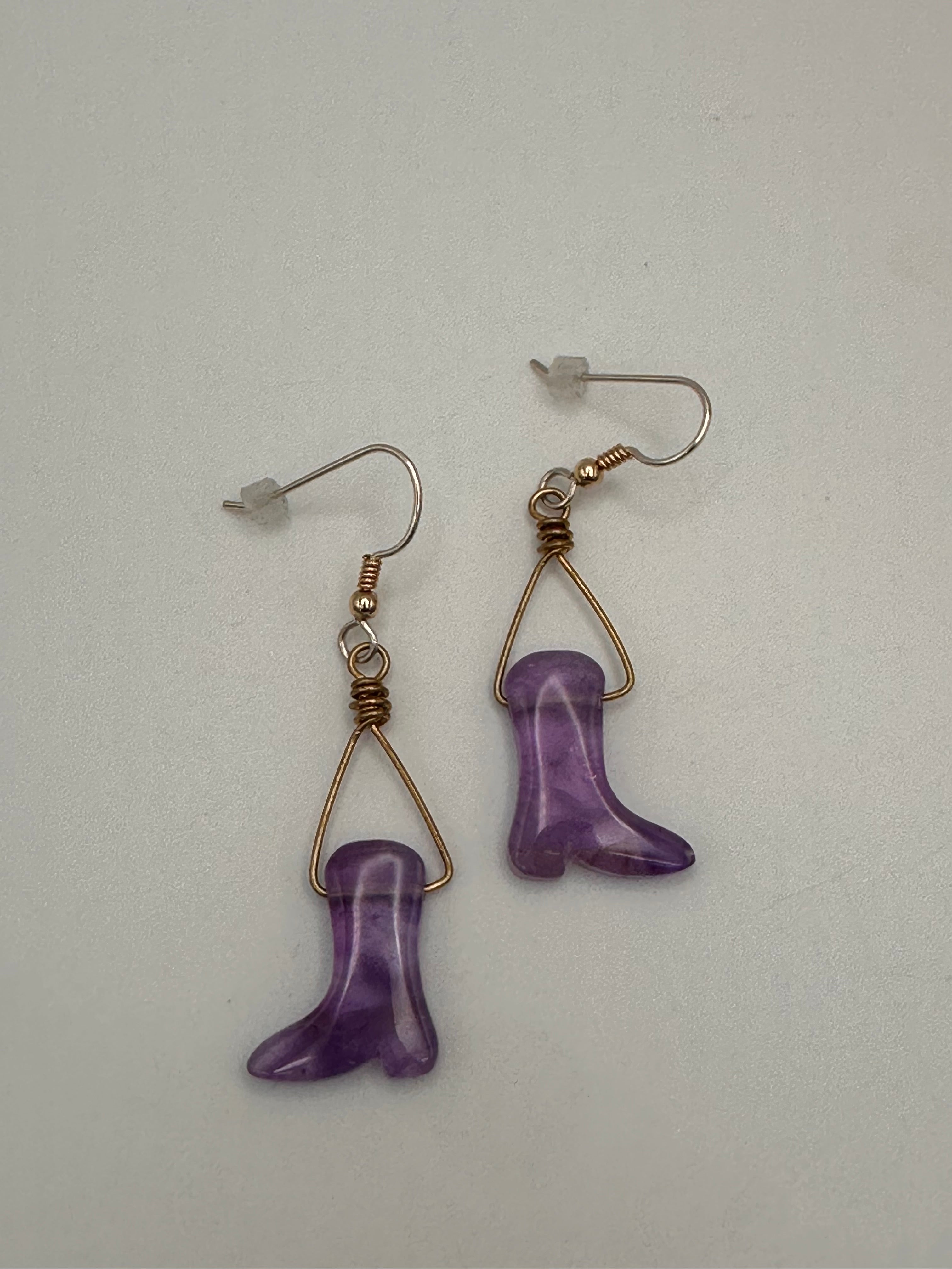 Amethyst Cowboy Boot earrings