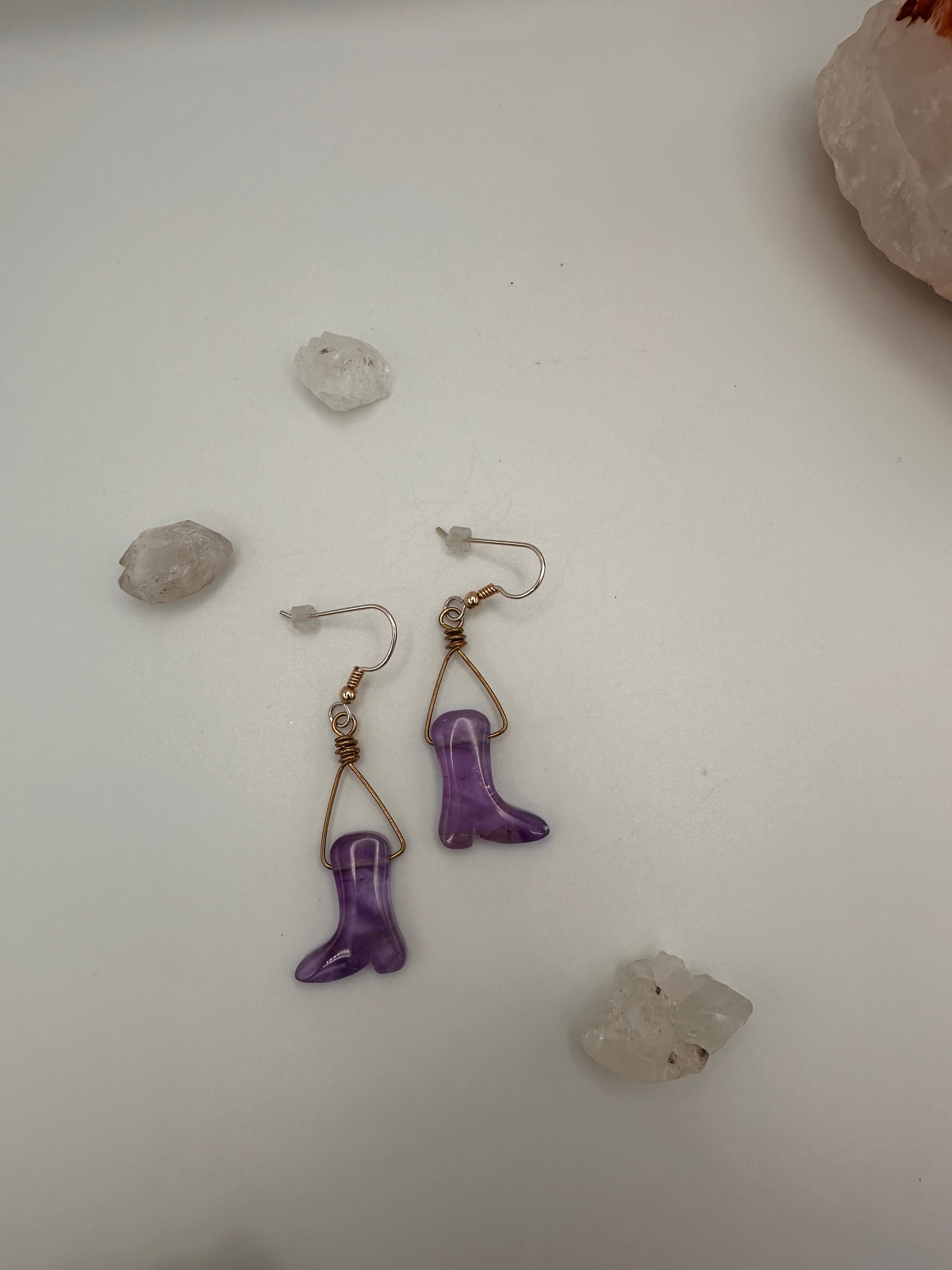 Amethyst Cowboy Boot earrings