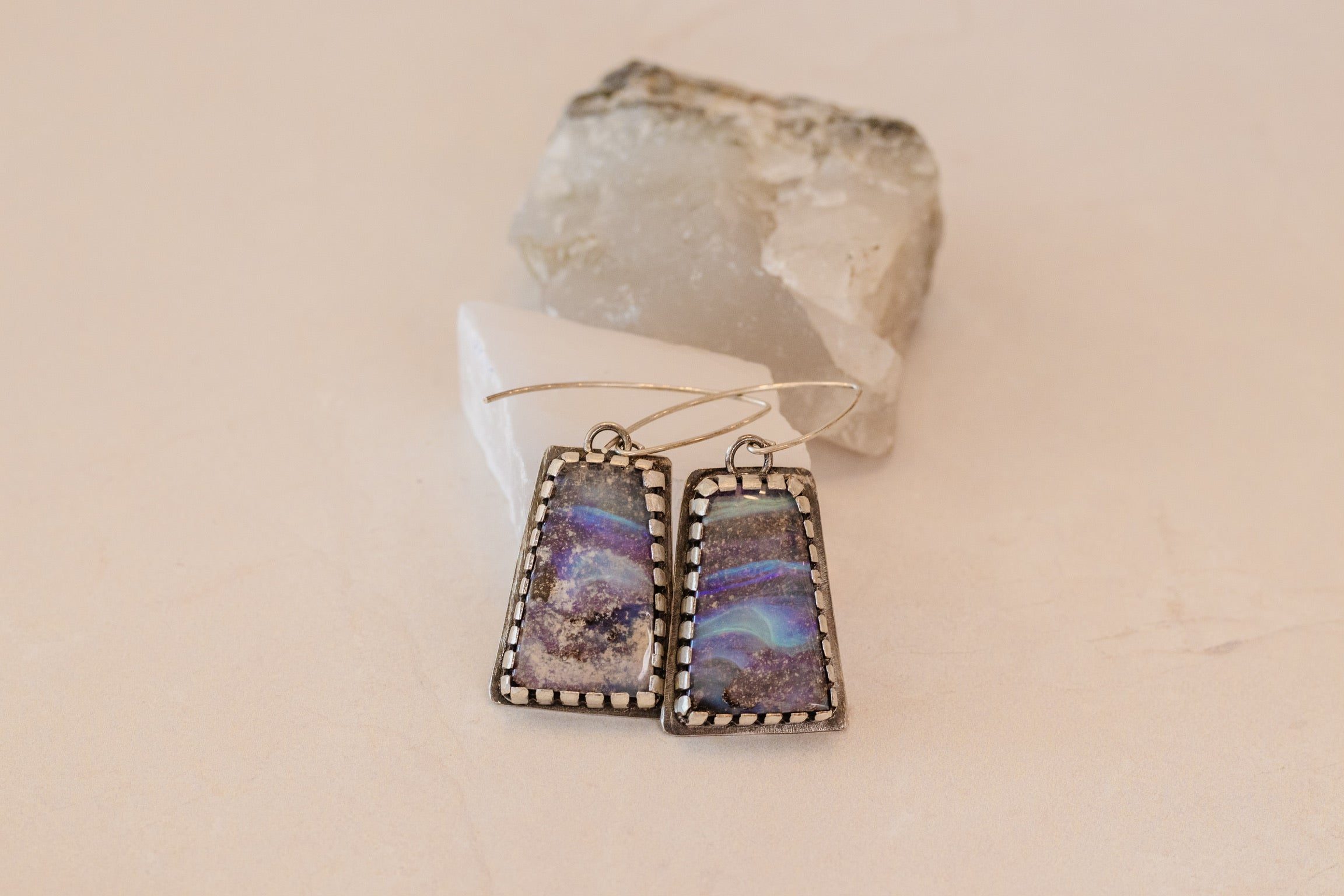 Blue Australian Opal earrings