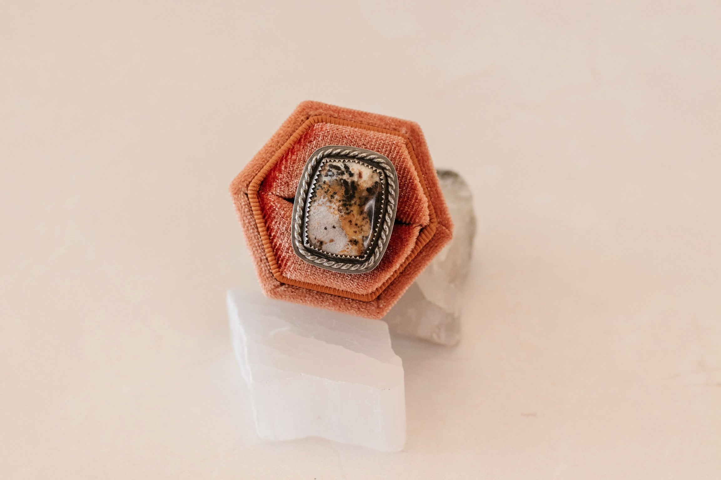 Agatized Petrified Wood ring