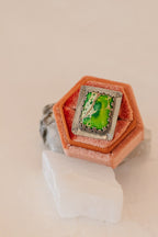 Bright Green Sea Sediment Jasper ring