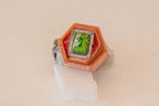 Bright Green Sea Sediment Jasper ring