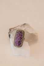 Purple Charoite bar ring