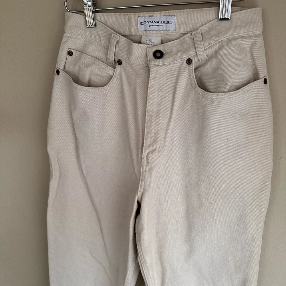 Vintage Montana Blues Women's Boot Cut Jeans in white Cream color size 7