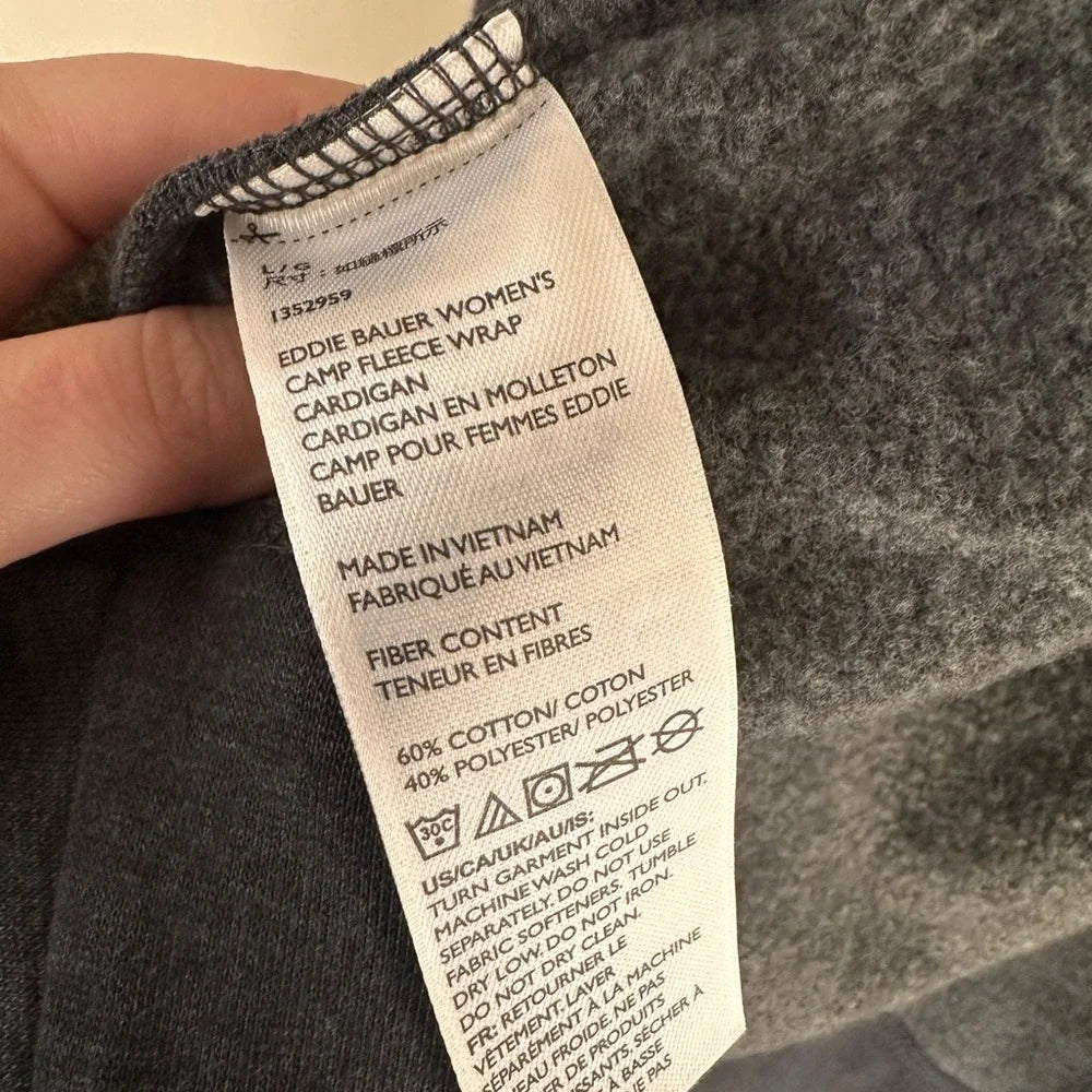 Eddie Bauer Camp Fleece Wrap Cardigan