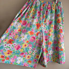 Vintage Bright Floral High Waist Skirt Shorts