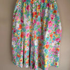 Vintage Bright Floral High Waist Skirt Shorts