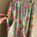 Vintage Bright Floral High Waist Skirt Shorts