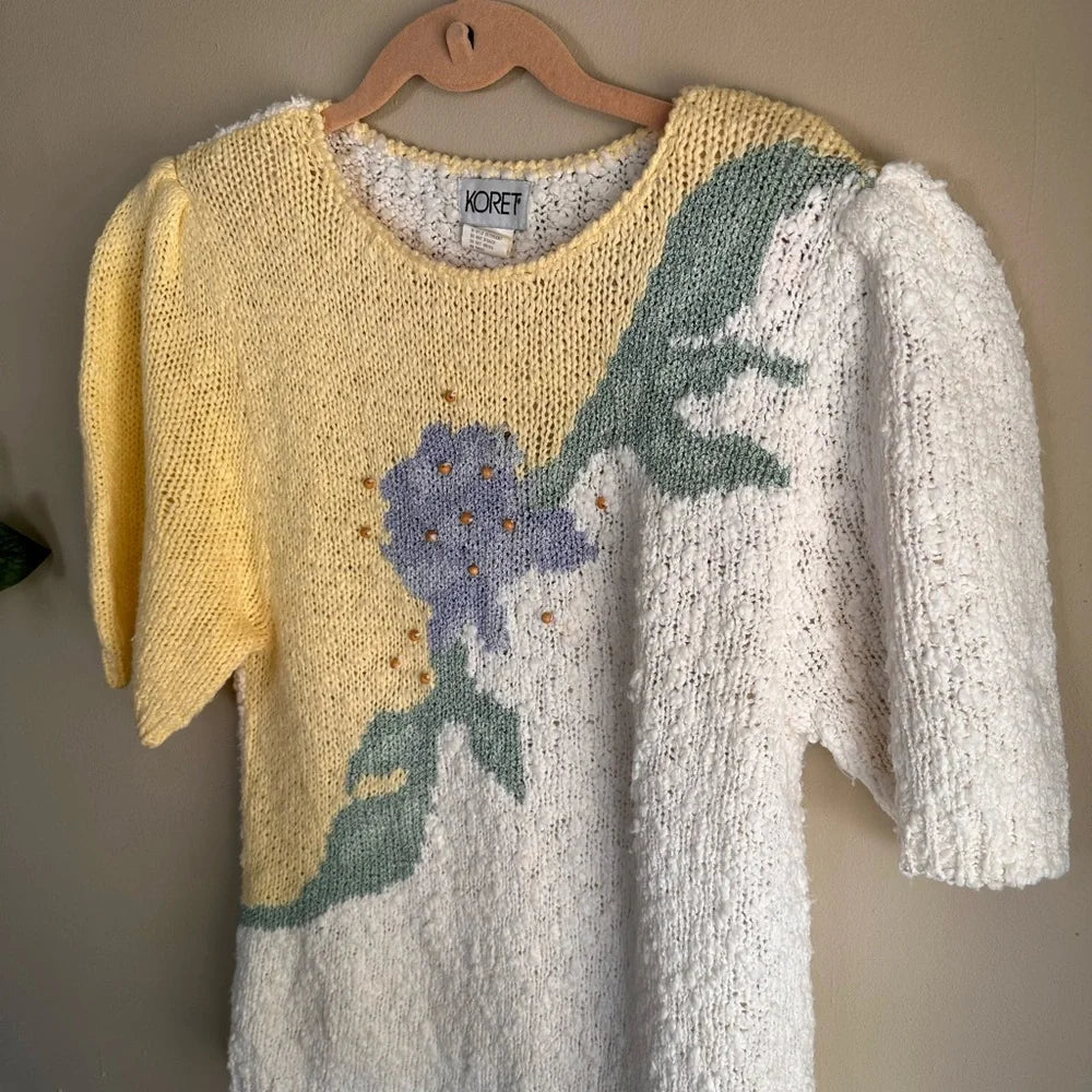 Vintage Koret Pastel Floral Knit