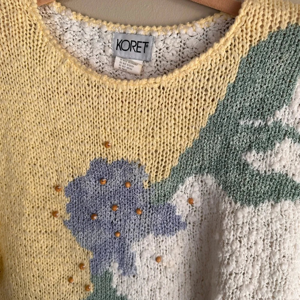 Vintage Koret Pastel Floral Knit