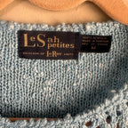 Vintage 70s LeSah Knits Light Blue Floral Sweater