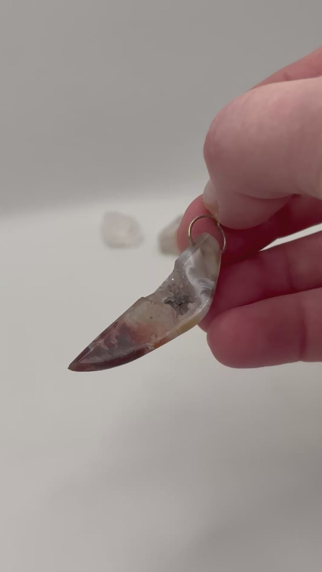 Druzy Agate nuggets with Smoky Quartz