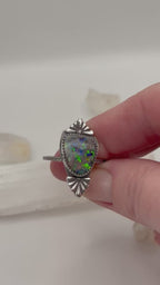 Australian Boulder Opal ring