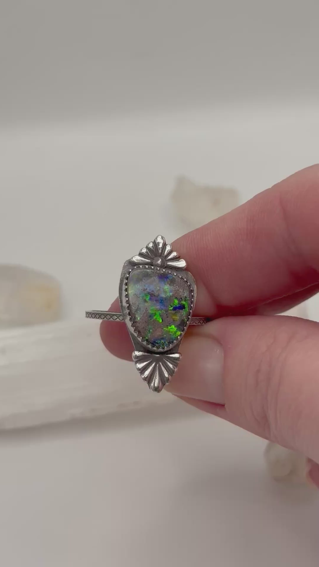 Australian Boulder Opal ring